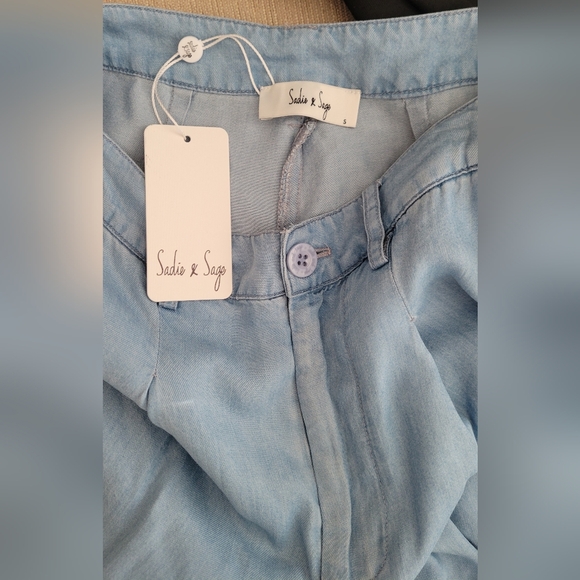 Sadie & Sage Light Blue Wide-Leg Pants - Picture 3 of 8